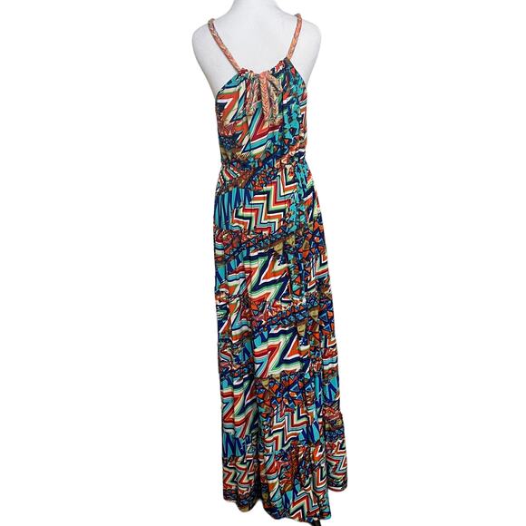 Tbags Los Angeles Multi colored Maxi Dress Medium - Picture 5 of 6